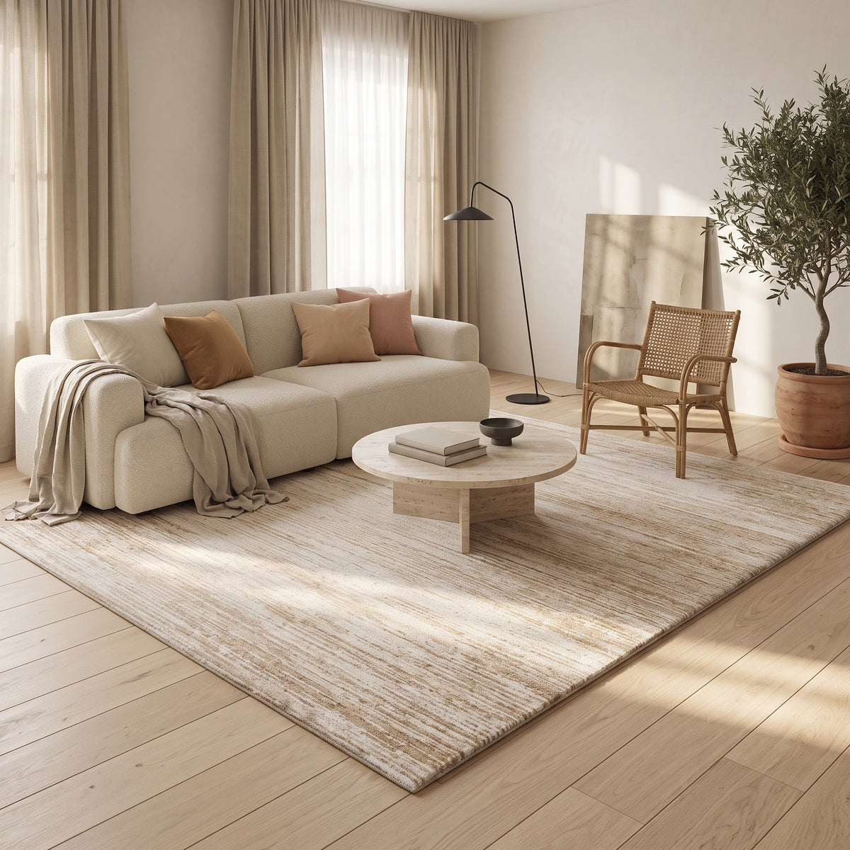 Tapis effet marbre Nolvenis dans un salon