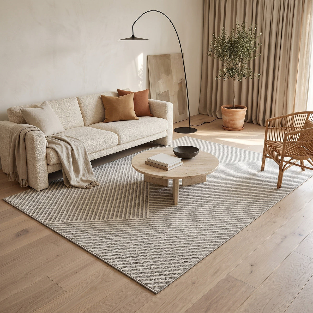 Tapis en fibres naturelles Nolvenis dans un salon
