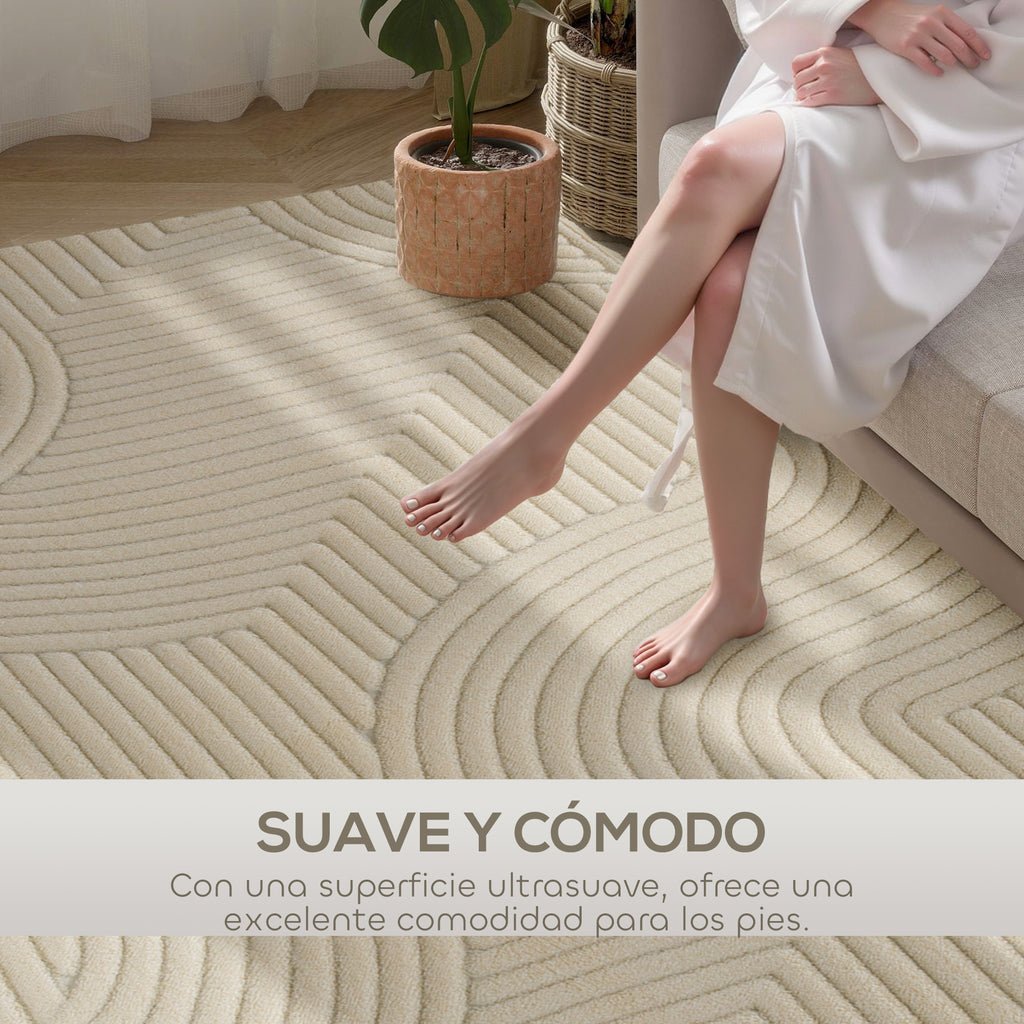 Tapis de Salon Homcom 160x120 cm - Crème