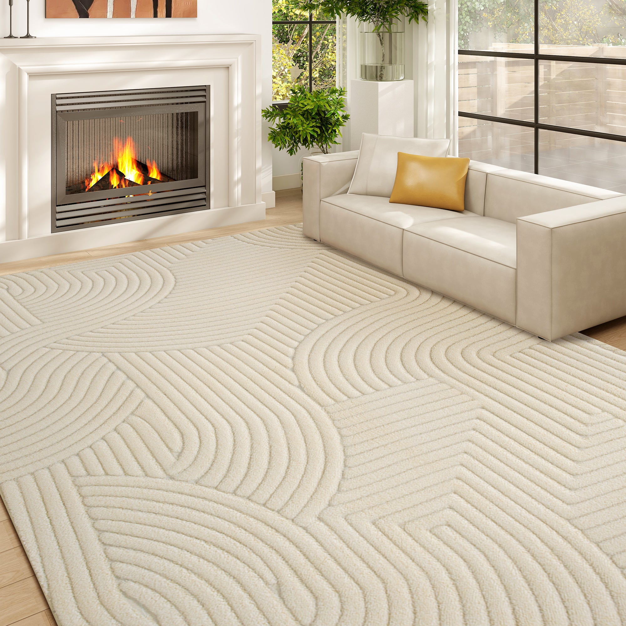 Tapis de Salon Homcom 160x120 cm - Gris Clair