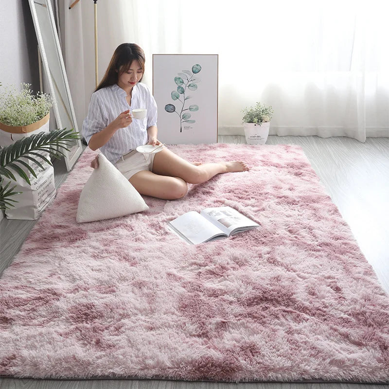 Tapis Shaggy Grand Format - Rose Poudré