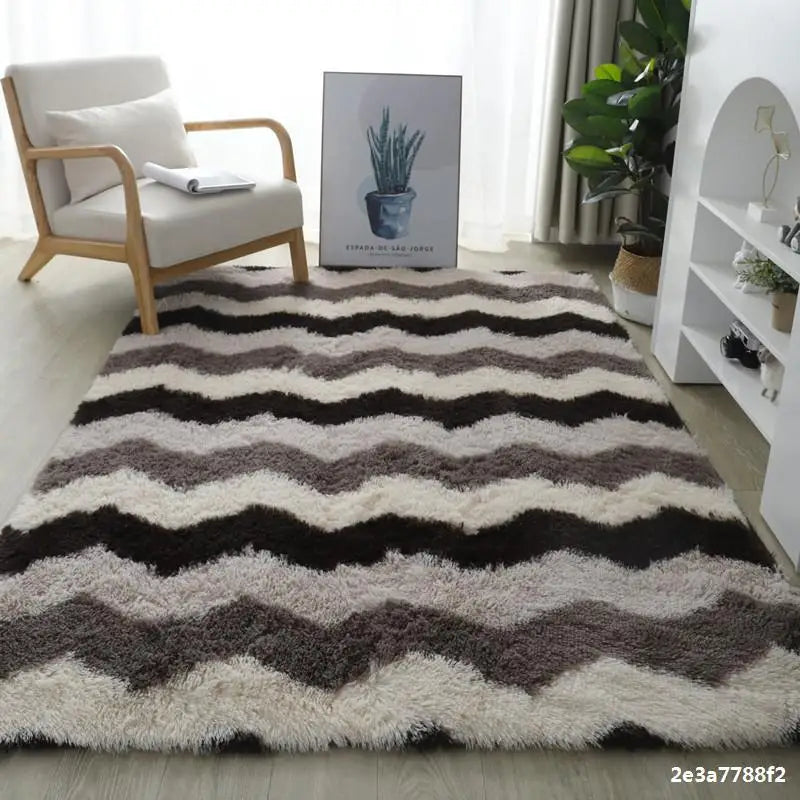 Tapis Salon Poils Longs Noir