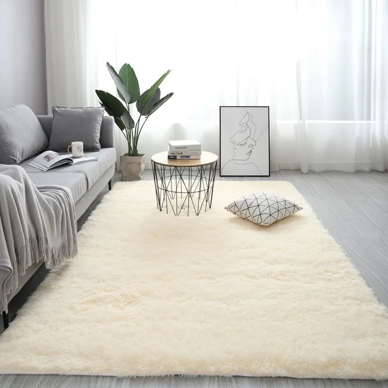 Tapis Moelleux à Poils Longs - Crème