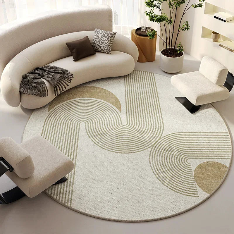 Tapis beige lignes minimaliste luxe