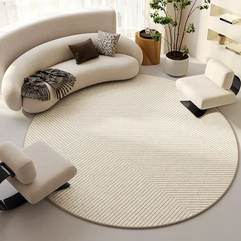 Tapis beige lignes minimaliste luxe
