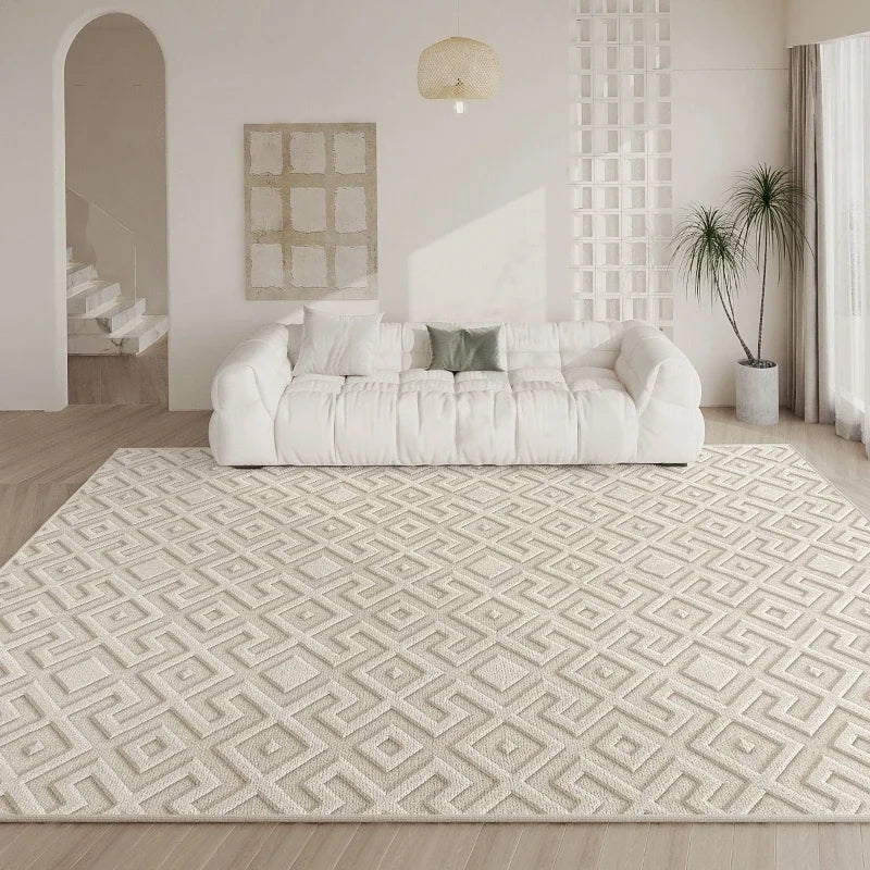 Tapis Losange Élégance Beige - Salon