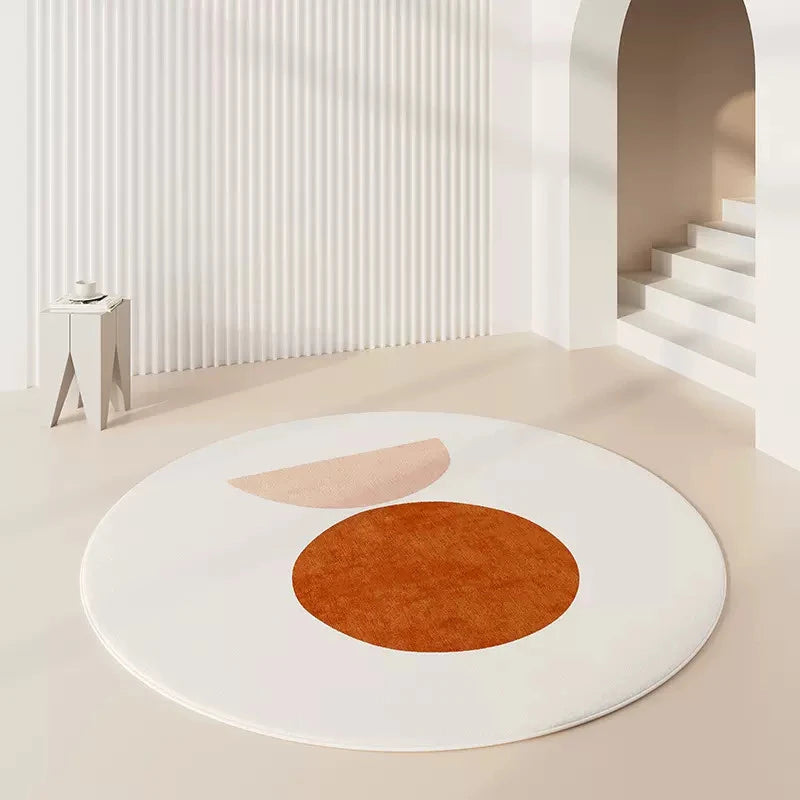 Tapis rond imitation cachemire luxe minimaliste