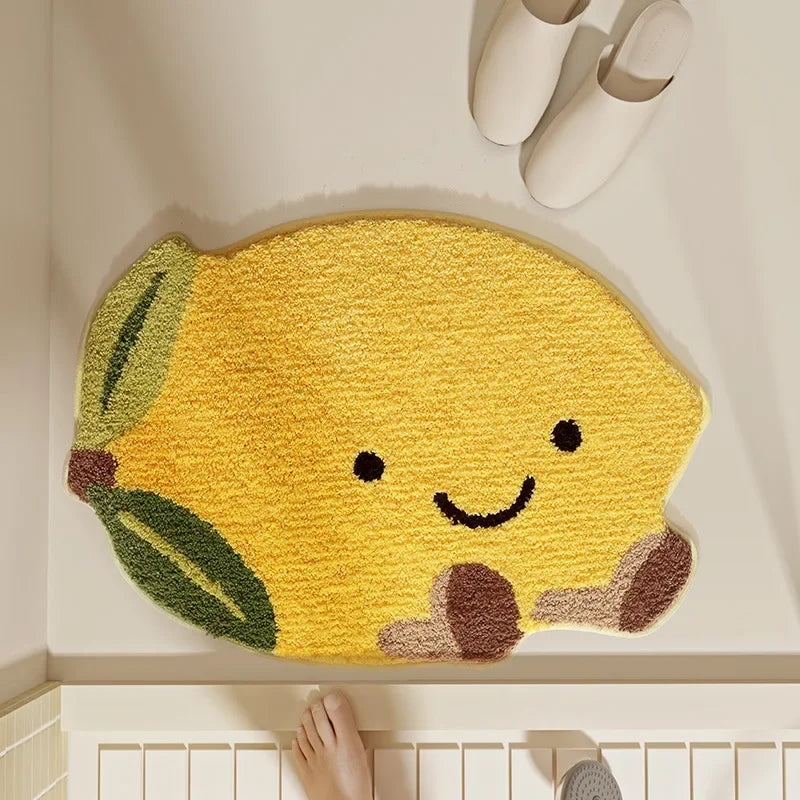Tapis salle de bain fruit doux absorbant luxe