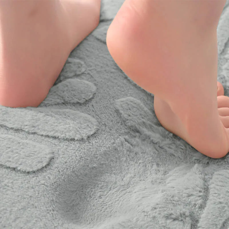 Tapis Salle de Bain Fourrure Gris