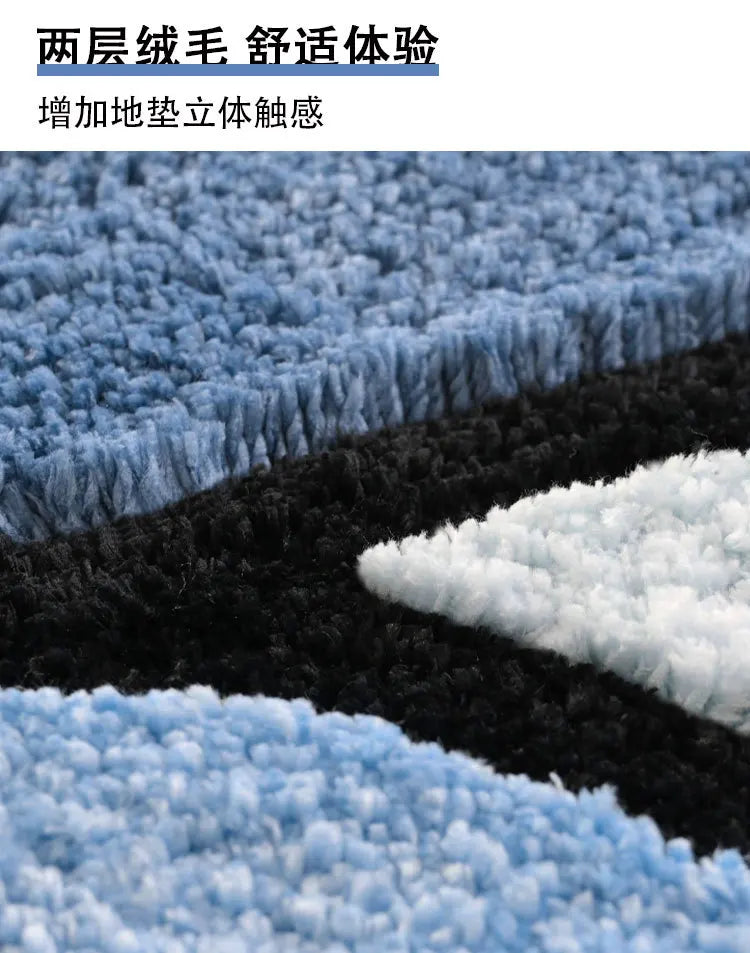 Tapis de Bain Microfibre Ultra-Doux - Bleu