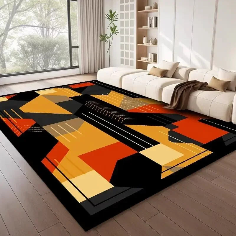 Tapis salon nordique géométrique luxe