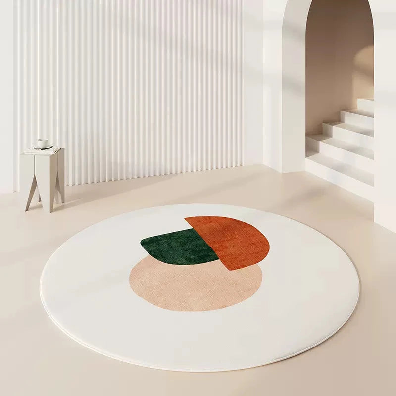 Tapis rond imitation cachemire luxe minimaliste