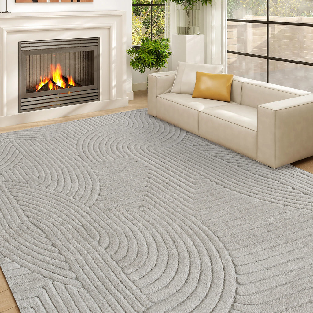 Tapis de Salon Homcom 160x120 cm - Gris Clair