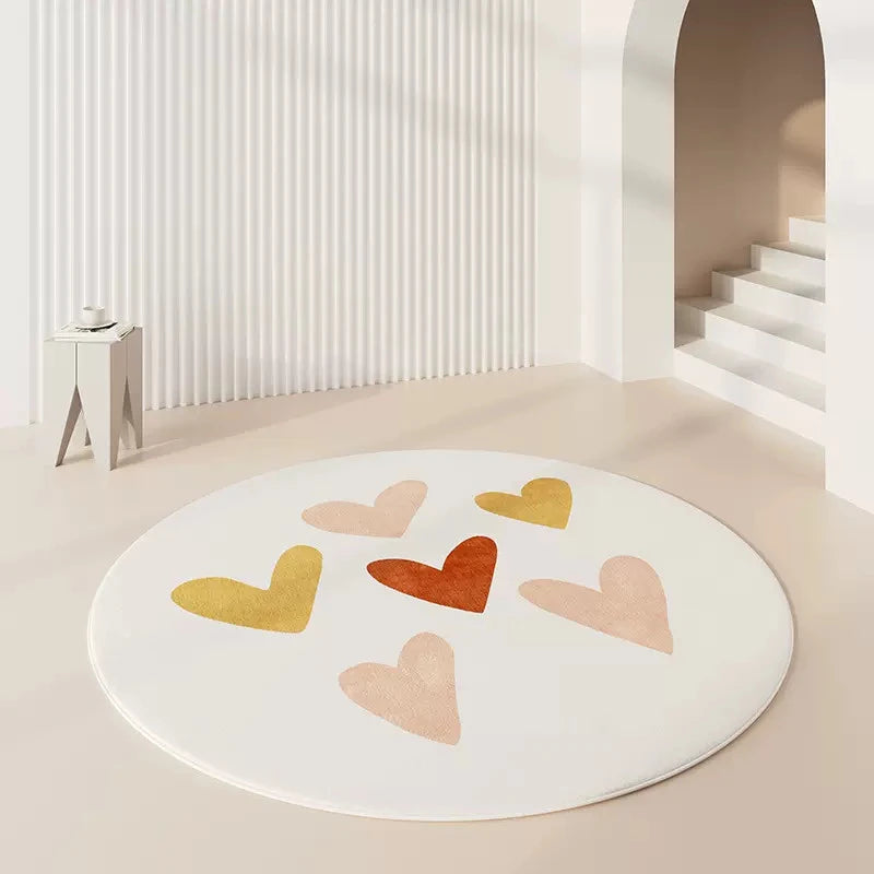 Tapis rond imitation cachemire luxe minimaliste