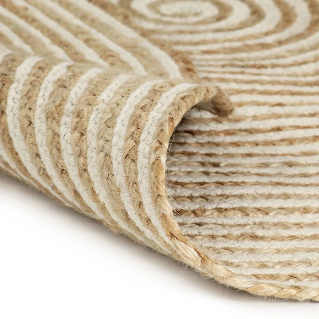 Tapis rond jute naturel artisanal