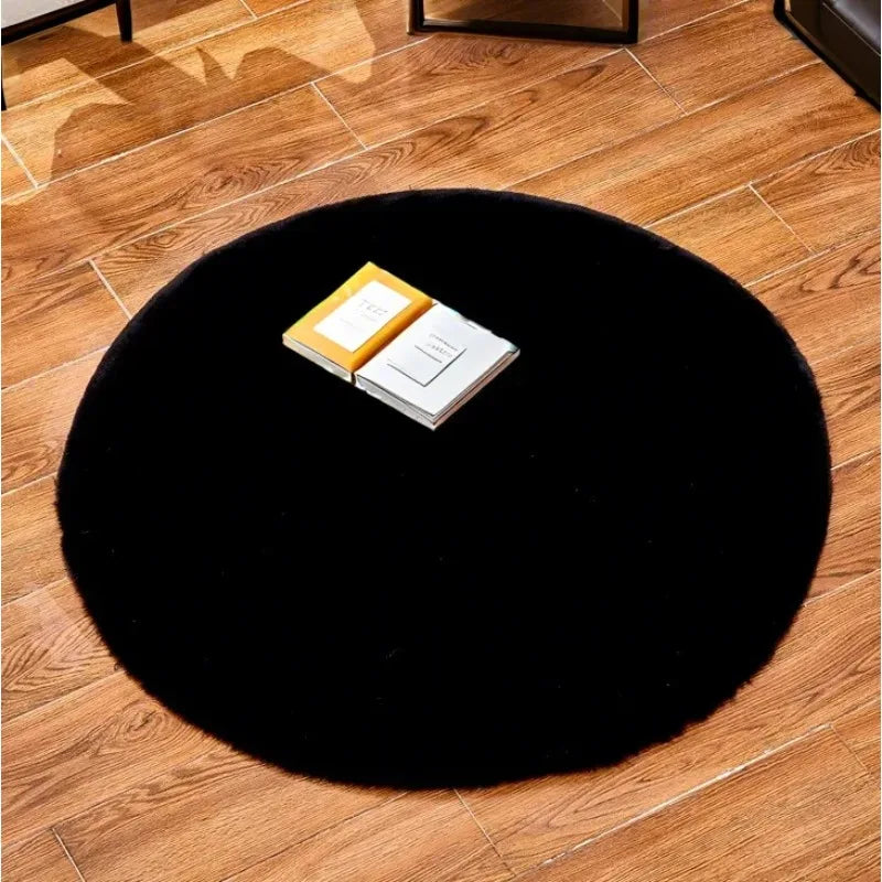 Tapis Rond Fourrure Coupled Pink