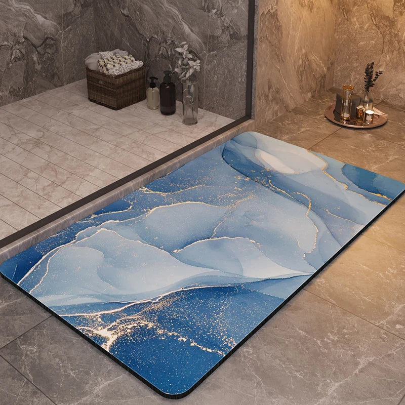 Tapis de Bain Terre de Diatomées - Marbre Bleu Azur