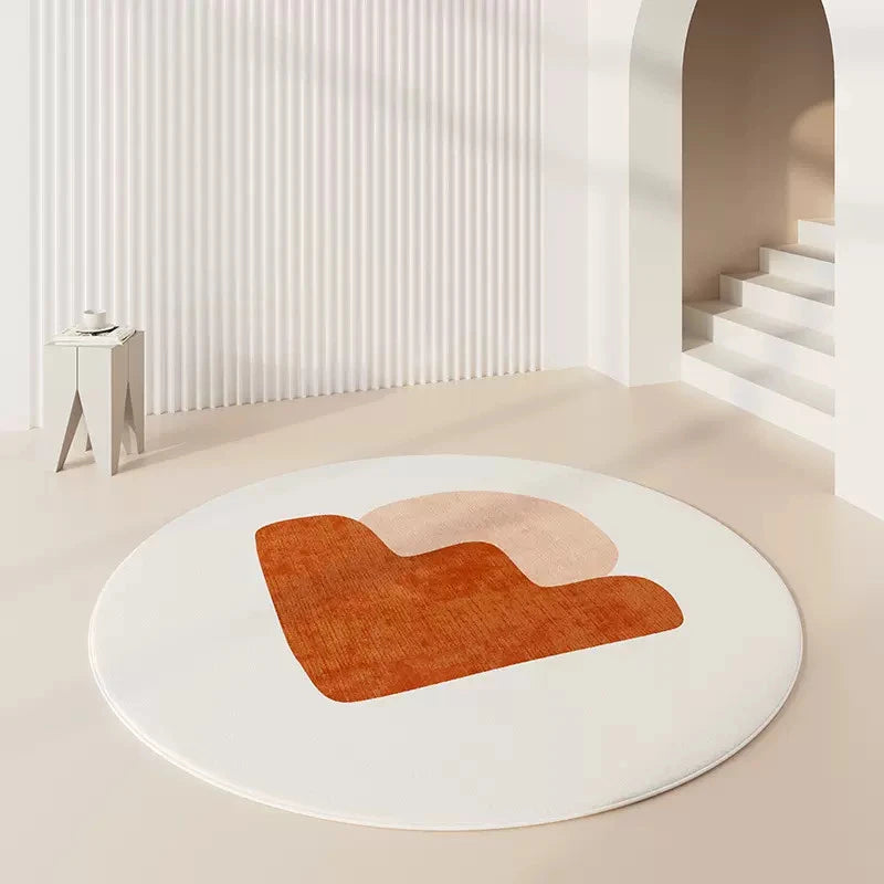 Tapis rond imitation cachemire luxe minimaliste