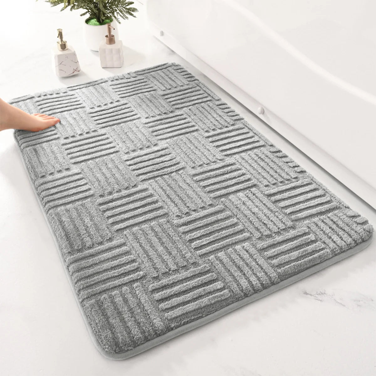 Tapis Salle de Bain Antidérapant Bleu