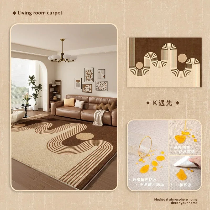 Tapis Salon Crème Light Luxury Modèle 7