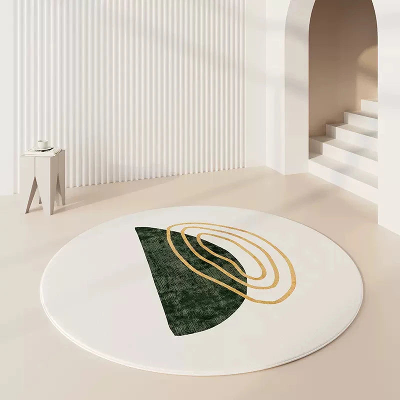 Tapis rond imitation cachemire luxe minimaliste