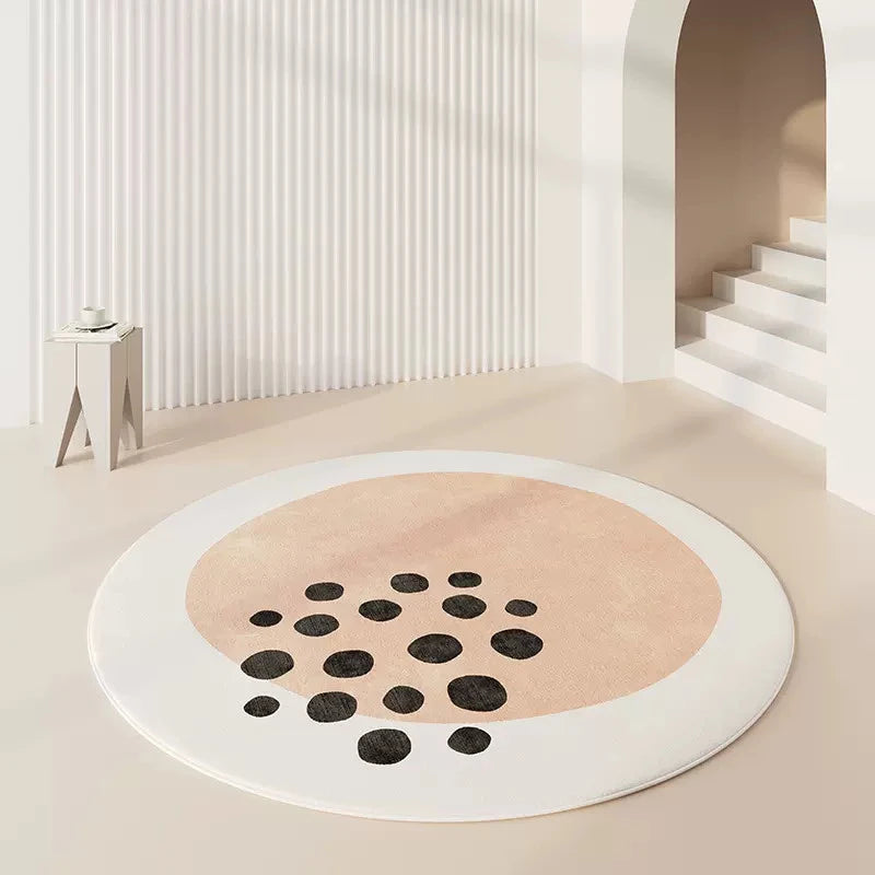 Tapis rond imitation cachemire luxe minimaliste