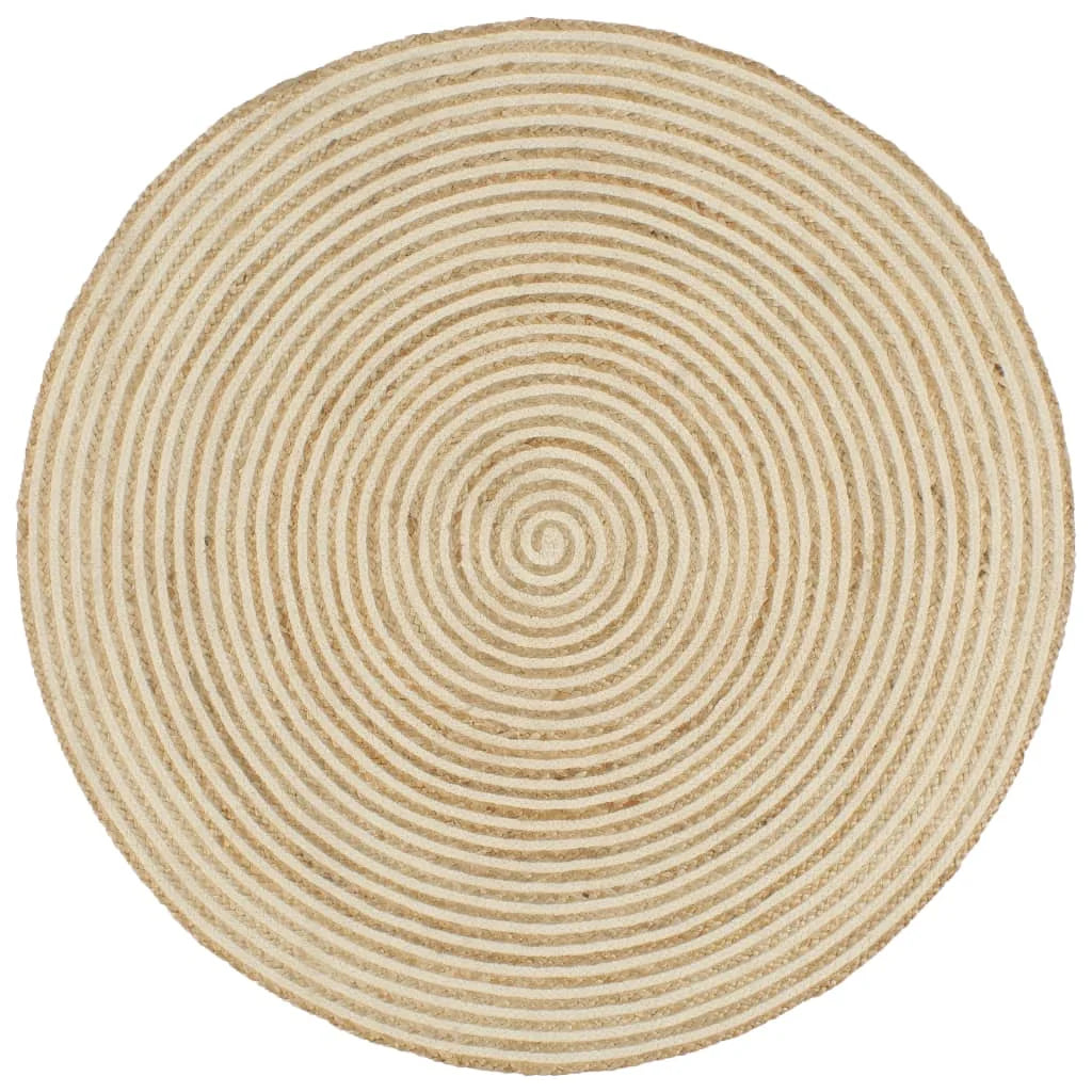Tapis rond jute naturel artisanal