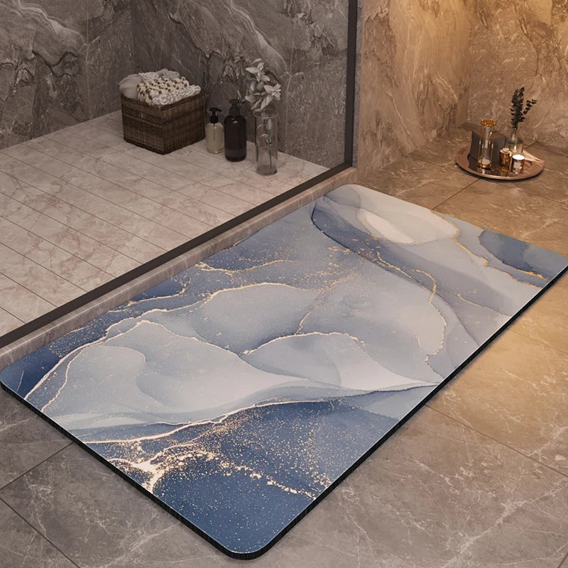 Tapis de Bain Terre de Diatomées - Marbre Bleu Azur