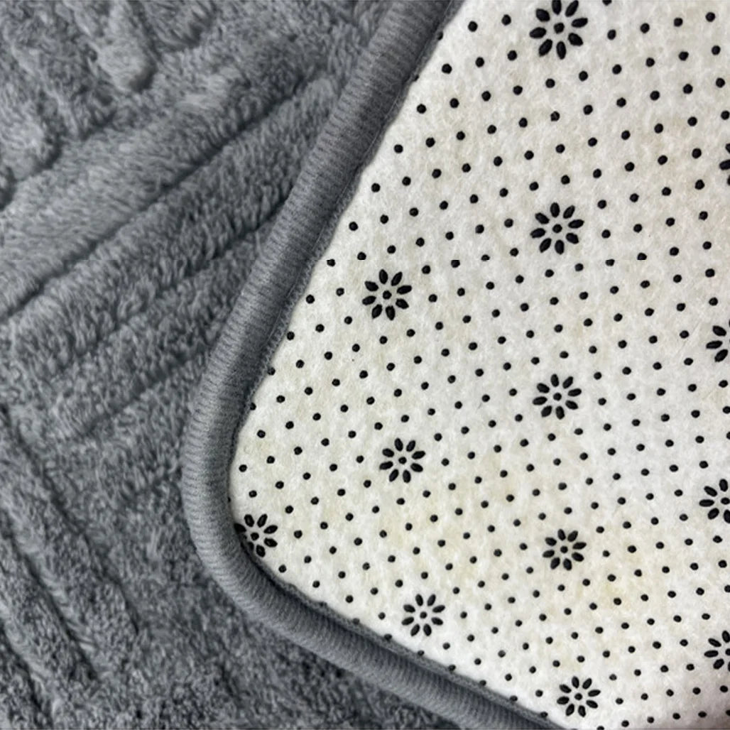 Tapis Salle de Bain Antidérapant Gris Foncé