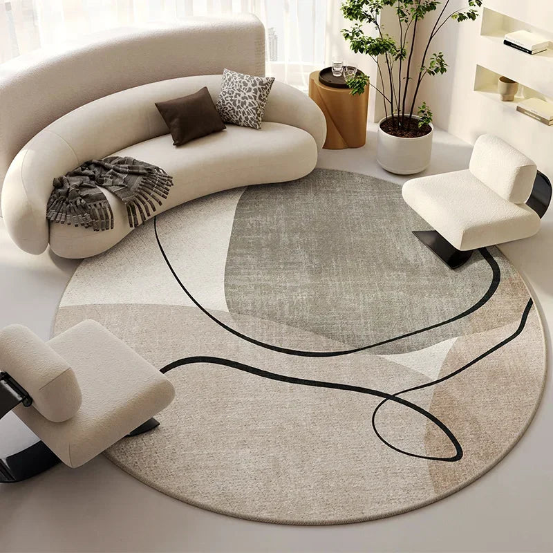 Tapis beige lignes minimaliste luxe