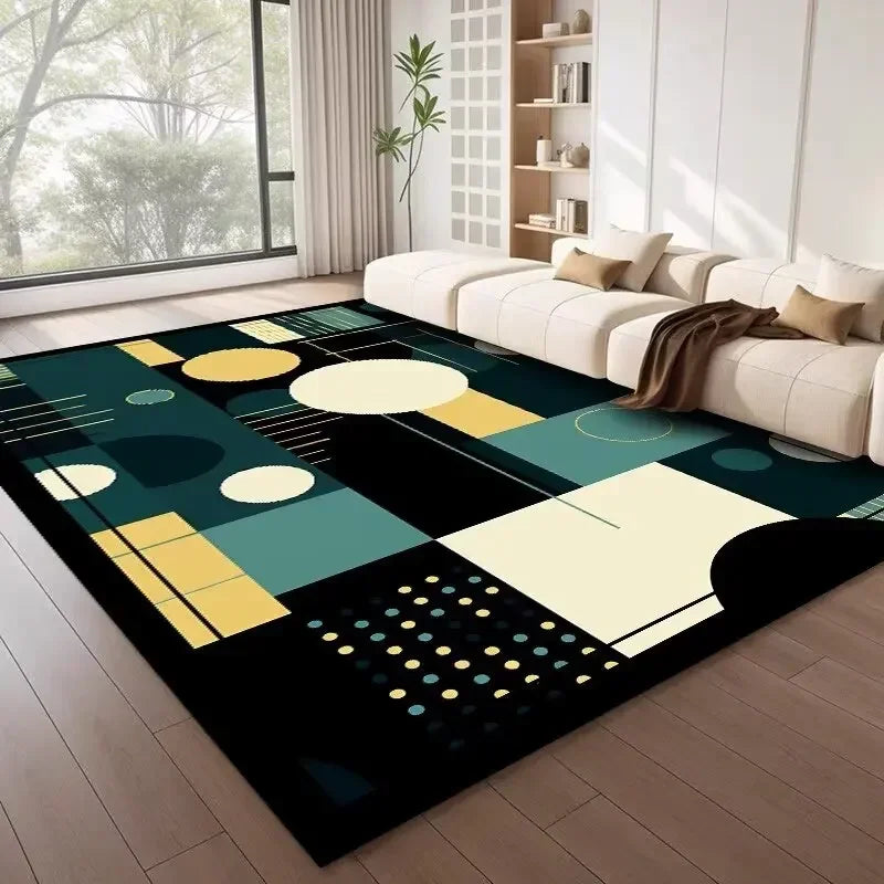 Tapis salon nordique géométrique luxe
