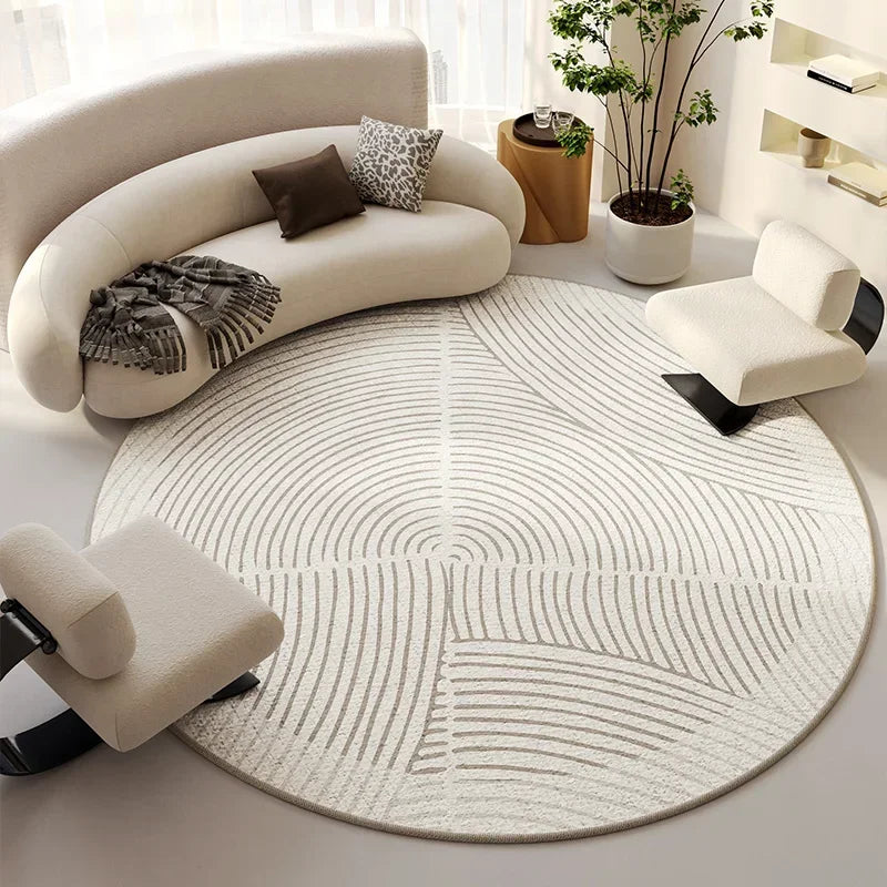 Tapis beige lignes minimaliste luxe