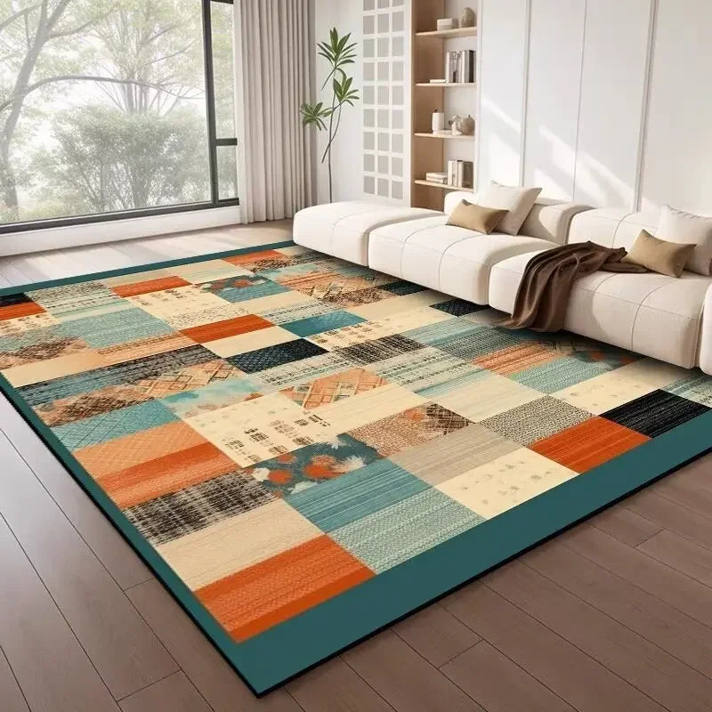 Tapis salon nordique géométrique luxe