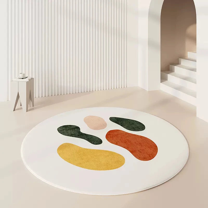 Tapis rond imitation cachemire luxe minimaliste