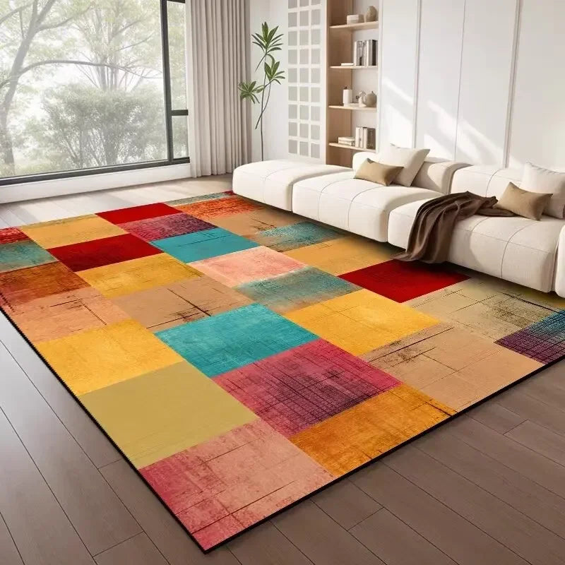 Tapis salon nordique géométrique luxe