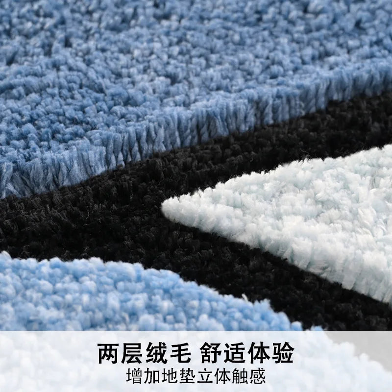 Tapis de Bain Microfibre Ultra-Doux - Bleu