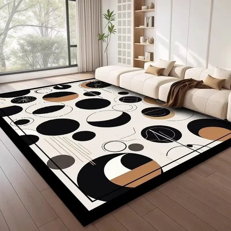 Tapis salon nordique géométrique luxe