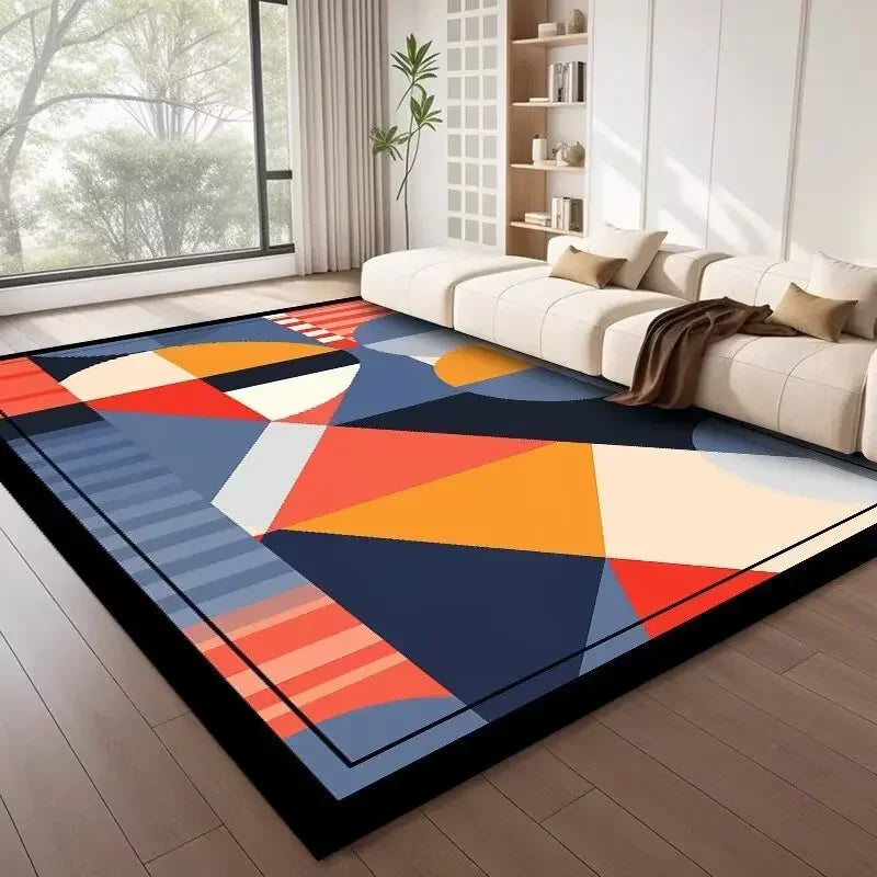 Tapis salon nordique géométrique luxe