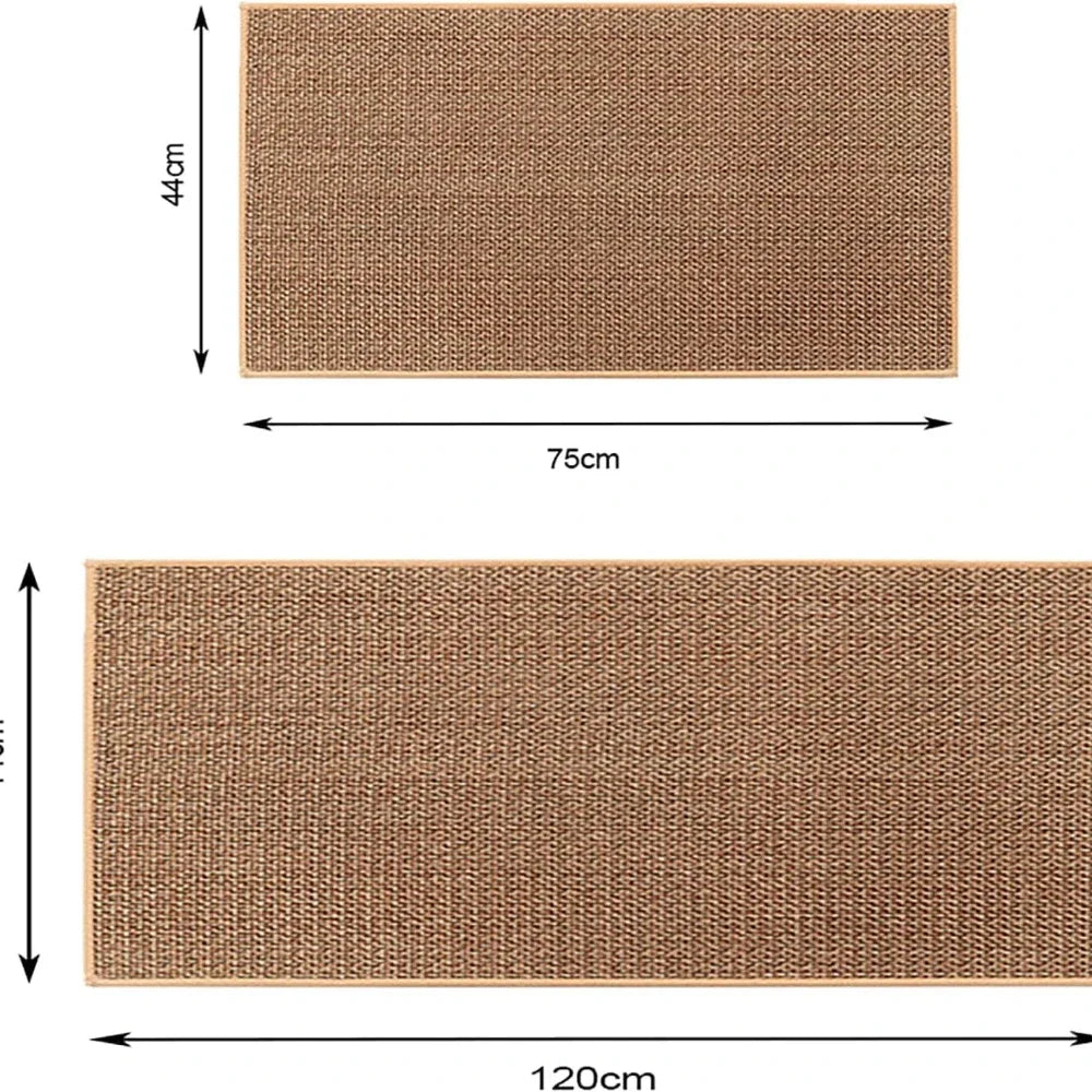 Tapis cuisine faux sisal tressé anti-dérapant luxe