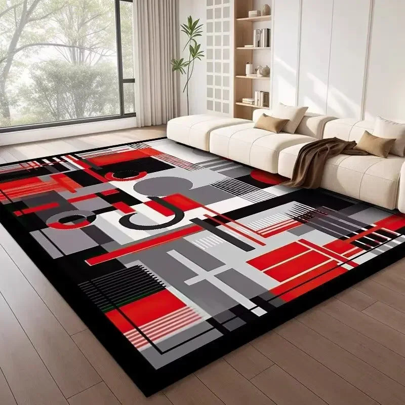 Tapis salon nordique géométrique luxe