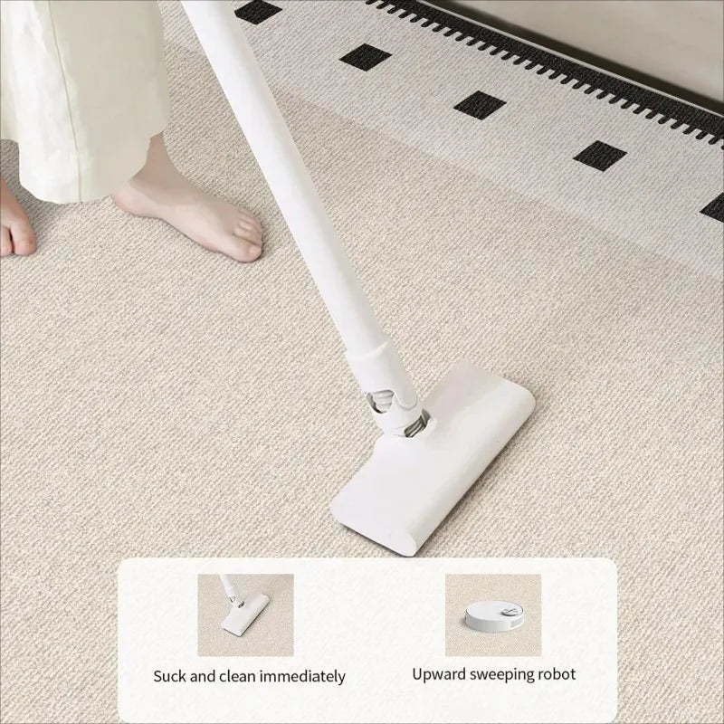 Tapis salon crème doux minimaliste luxe
