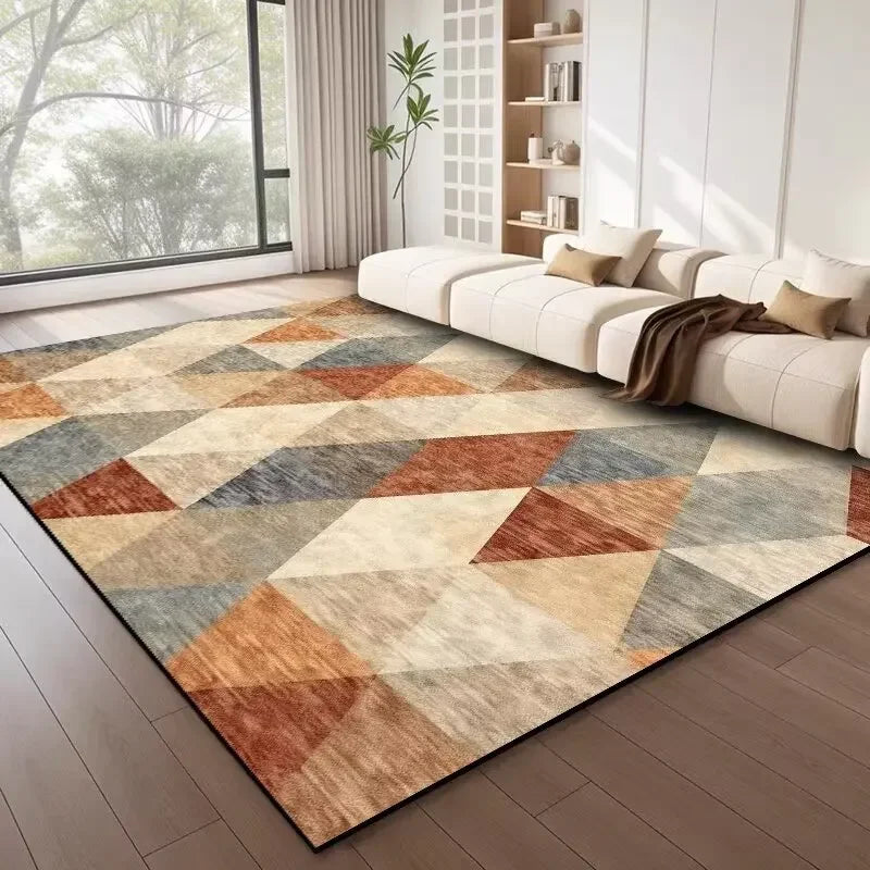 Tapis salon nordique géométrique luxe