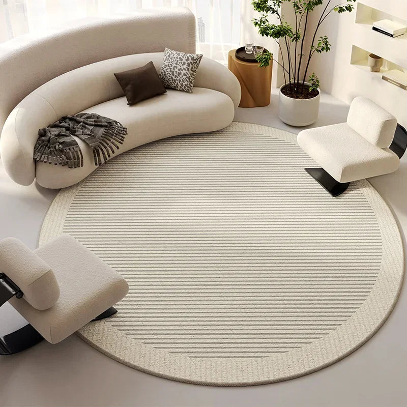 Tapis beige lignes minimaliste luxe
