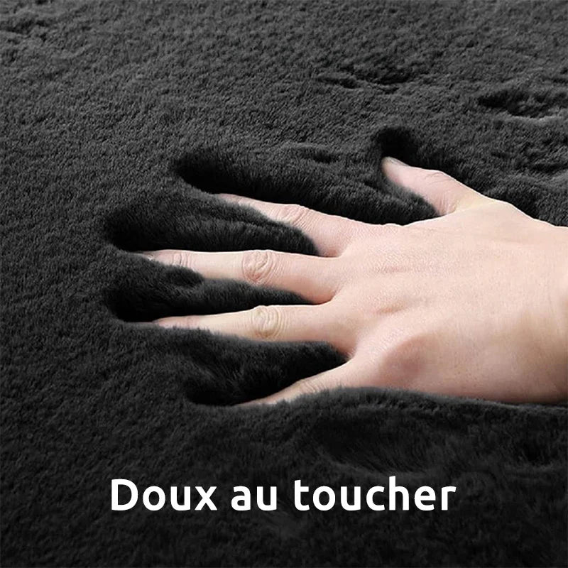 Tapis Rond Fourrure Camel