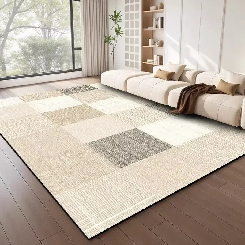 Tapis salon nordique géométrique luxe