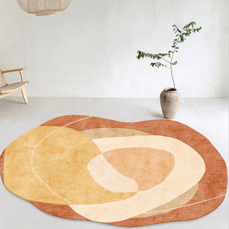 Tapis Rond Vagues Ambre - Salon