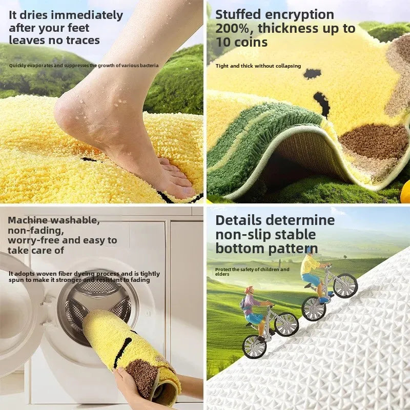 Tapis salle de bain fruit doux absorbant luxe