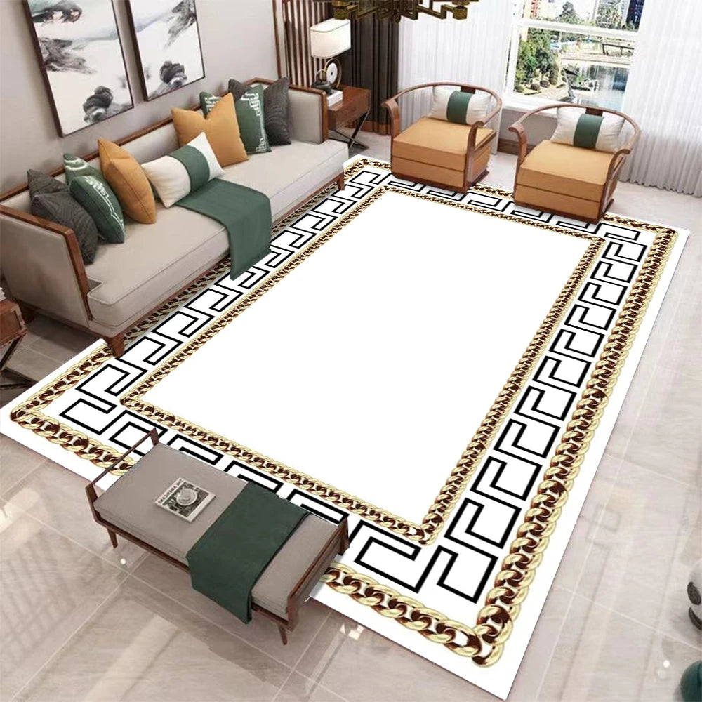 Tapis Nordique Géométrique Moderne Luxe
