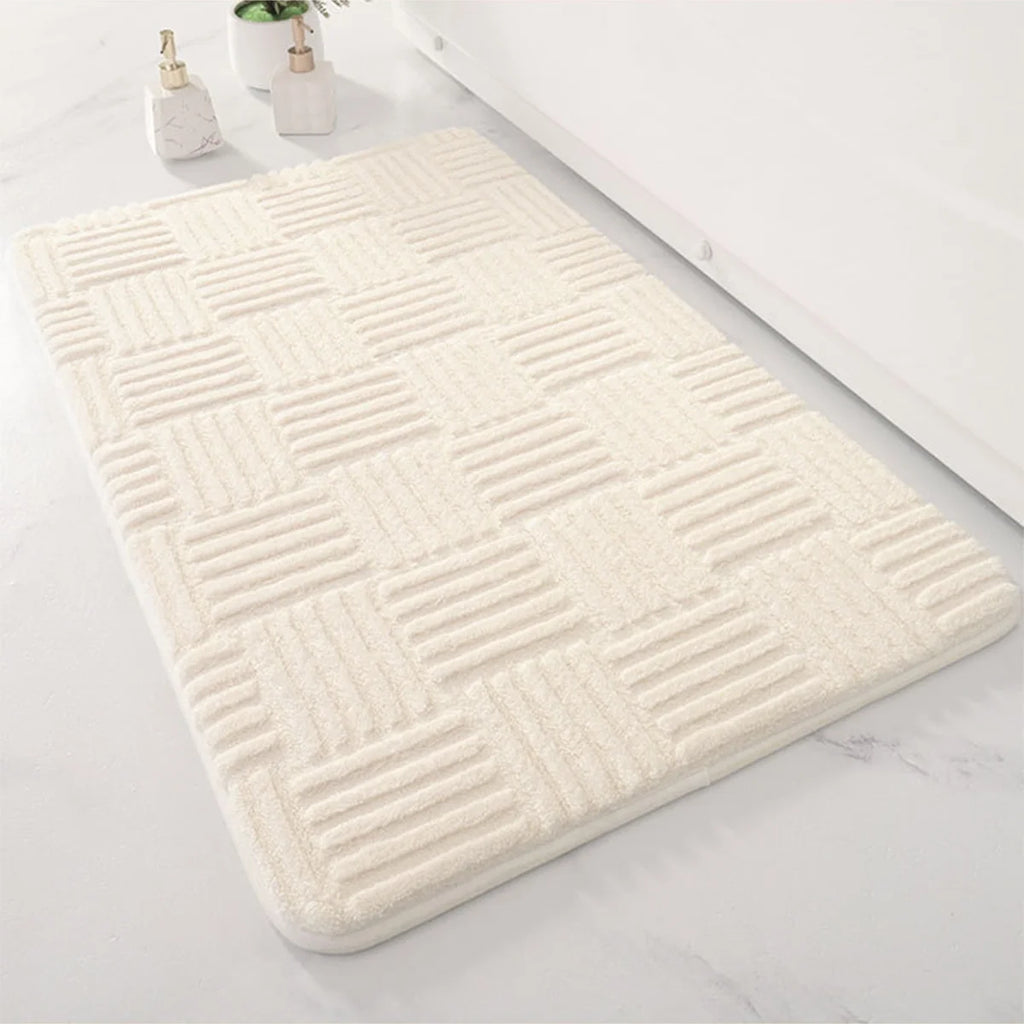 Tapis de Bain Simple Antidérapant - Blanc