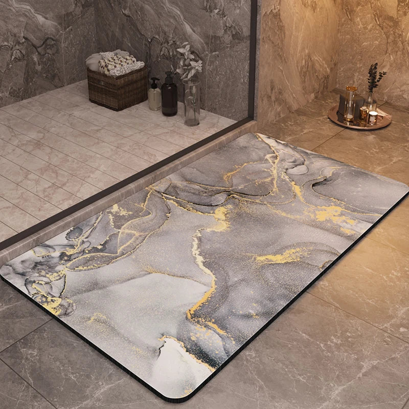 Tapis de Bain Terre de Diatomées - Marbre Perle et Or